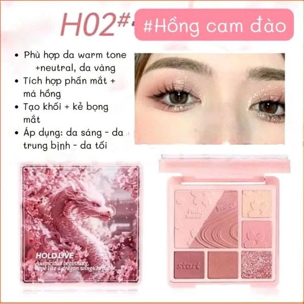 HOLD LIVE Bảng Phấn Mắt 6 Ô Auspicious Beginning Hope Like A Dragon Wings To Fly