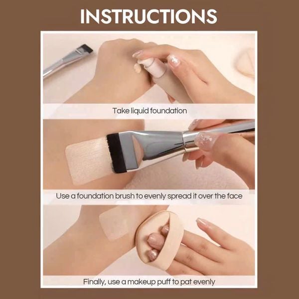 GECOMO Cọ Tán Nền Đầu Dẹt