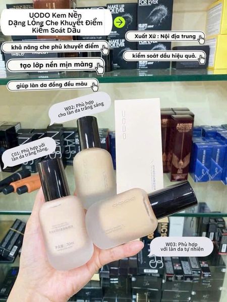 UODO Kem Nền Dạng Lỏng Kiềm Dầu Matte Long-Lasting Foundation
