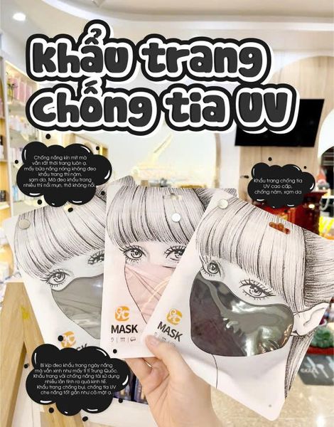 Khẩu Trang Vải Chống Tia UV, Chống Nắng Cao Cấp UPF50+ Bảo Vệ Da Mặt