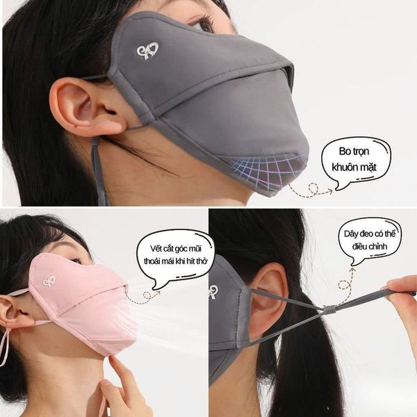 Khẩu Trang Vải Chống Tia UV, Chống Nắng Cao Cấp UPF50+ Bảo Vệ Da Mặt