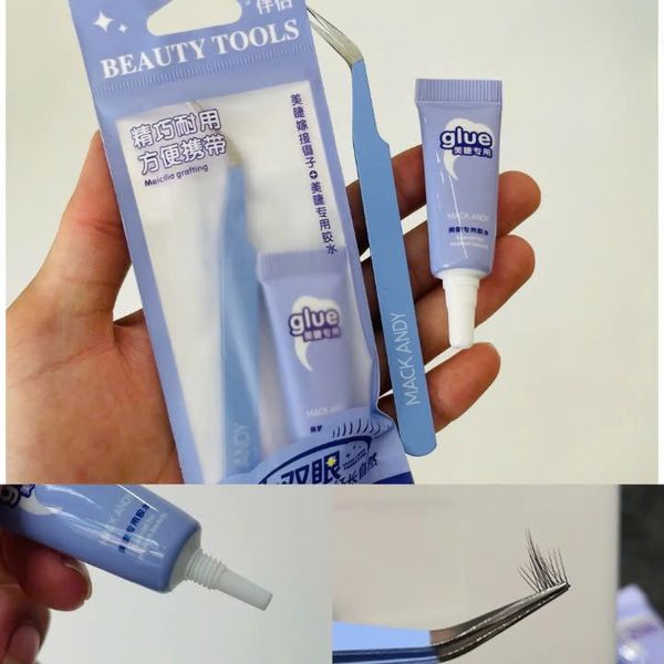 MACK ANDY Set 2 Món Keo Dán Lông Mi Và Nhíp Gắn Mi