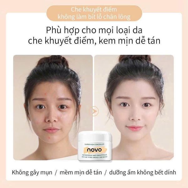 NOVO Kem Nền Che Khuyết Điểm Mềm Mịn Che Phủ Toàn Diện Làm Sáng Da