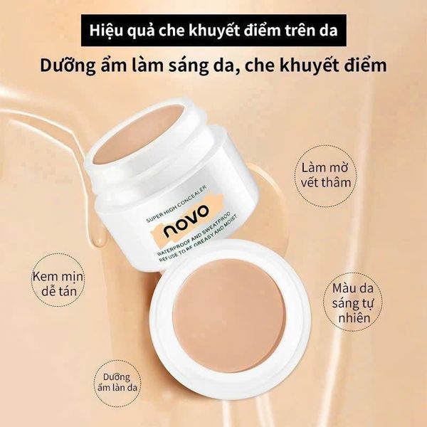 NOVO Kem Nền Che Khuyết Điểm Mềm Mịn Che Phủ Toàn Diện Làm Sáng Da