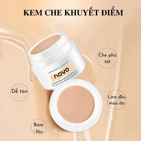 NOVO Kem Nền Che Khuyết Điểm Mềm Mịn Che Phủ Toàn Diện Làm Sáng Da