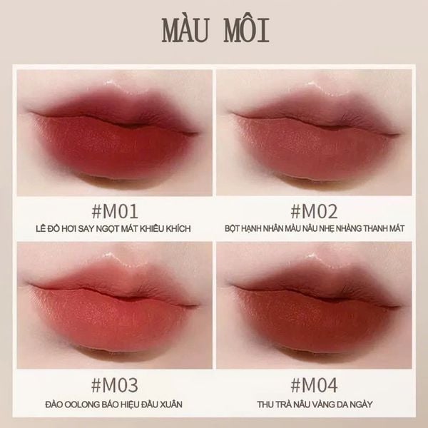 Son Kem Lì ZEESEA Mousse Lip Glaze Màu Nhung Lì Mịn 1,8g