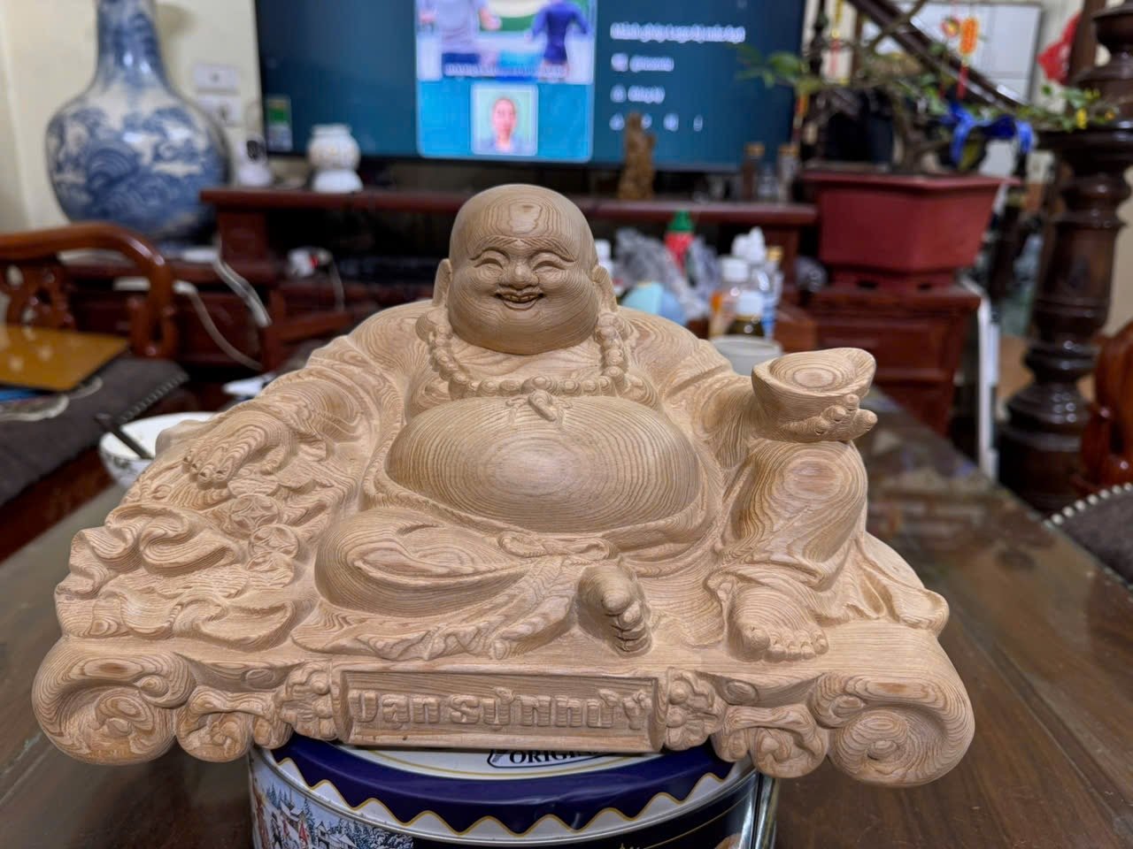 Tượng Di Lặc Vạn Sự Gỗ Ngọc Am – Bình An & Tài Lộc