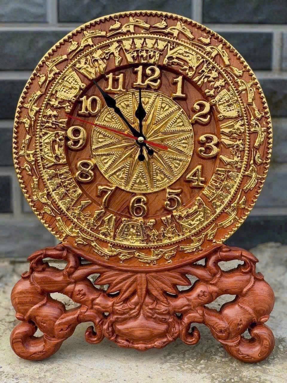 Tranh Đồng Hồ Gỗ Hương Đá – Phong Thủy May Mắn & Sang Trọng