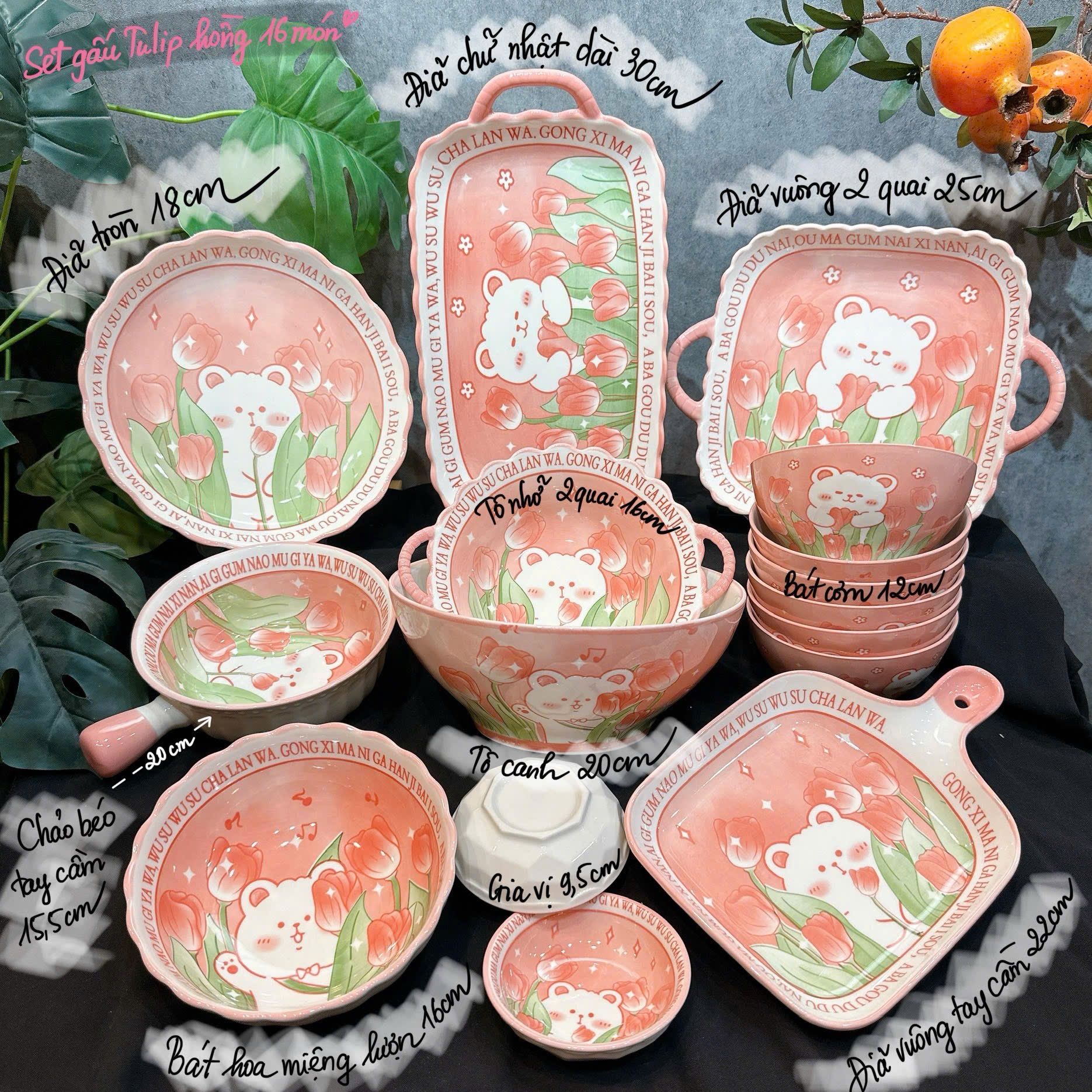 Set bát 16 chi tiết cao cấp