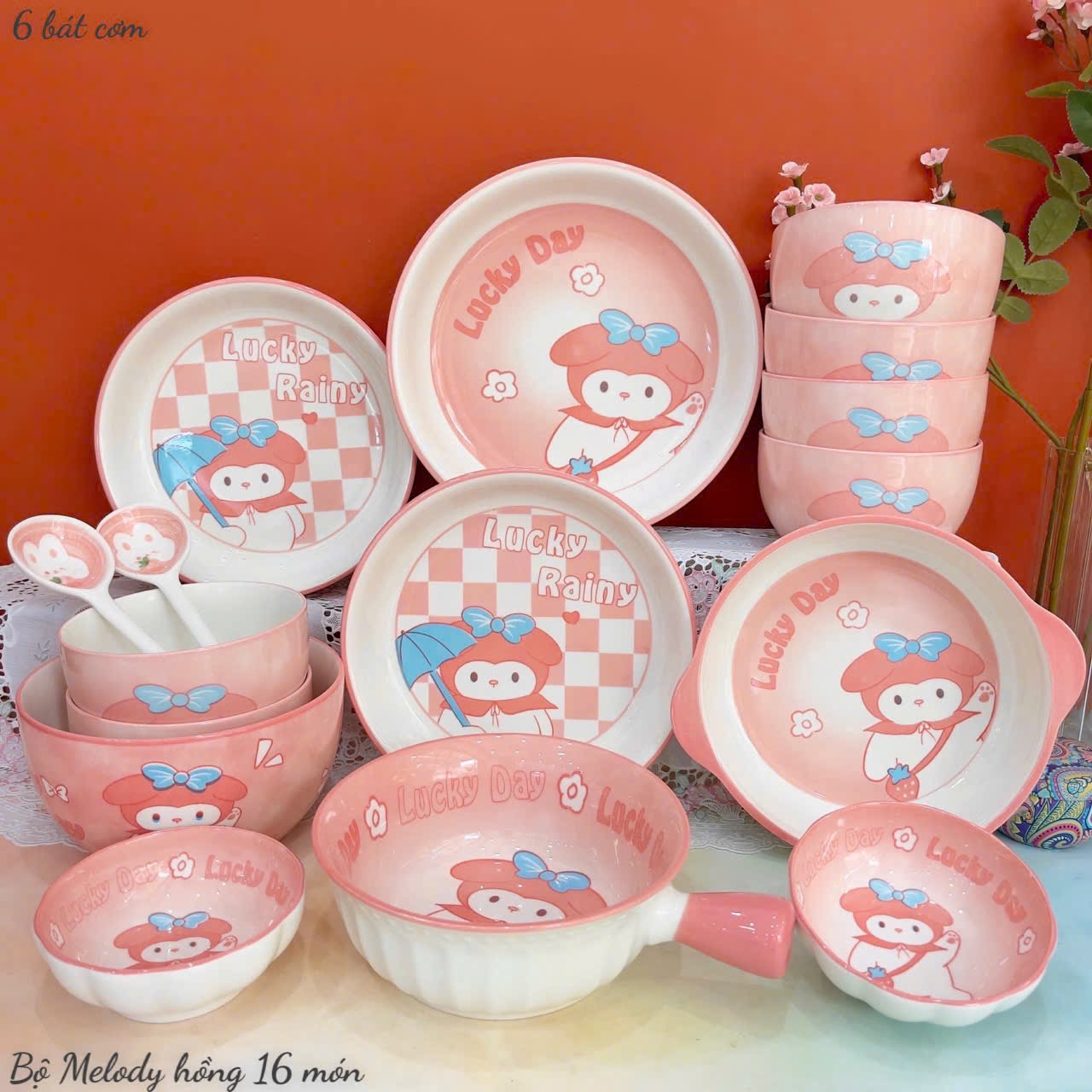 Set bát hoạt hình cute 16 chi tiết cao cấp