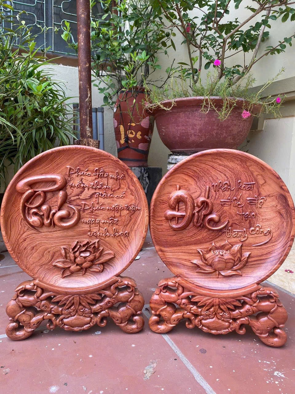 Tranh Đĩa Gỗ Hương Đá Phúc Đức – Đặt Bàn Phong Thủy Ý Nghĩa