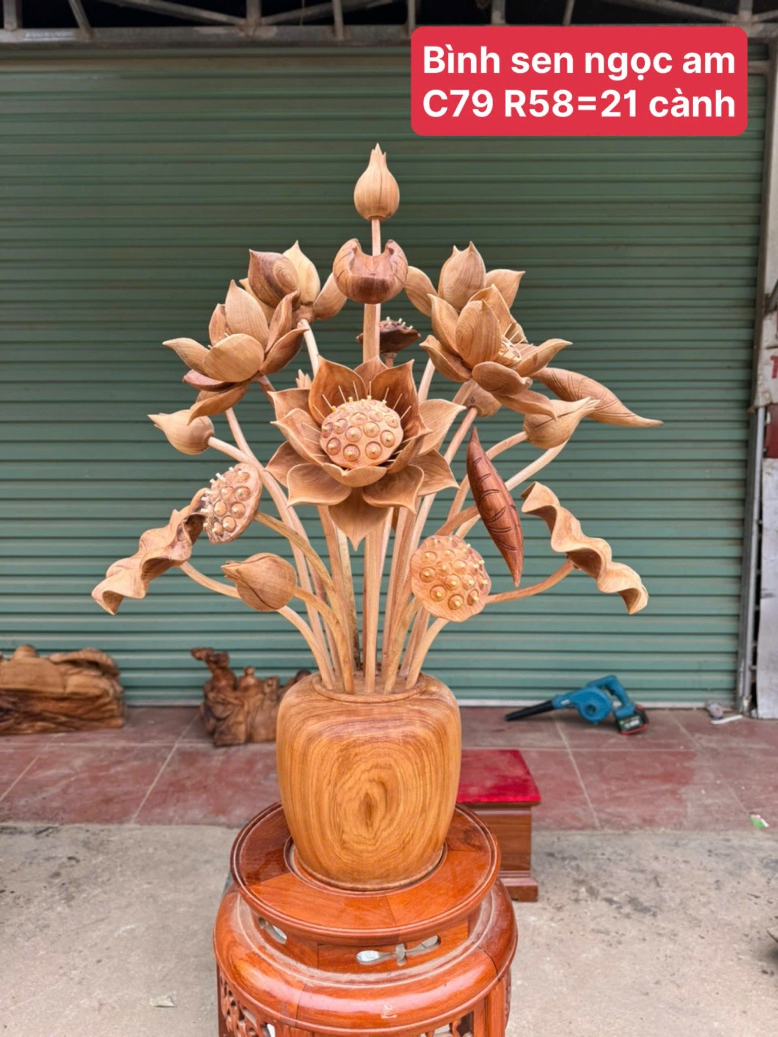 Bình Sen Gỗ Ngọc Am Tự Nhiên – Tỏa Hương Thơm, Trưng Bày Sang Trọng