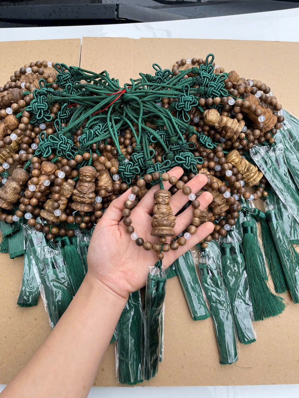 Dây treo xe chú tiểu mini phong thủy – Bình an may mắn