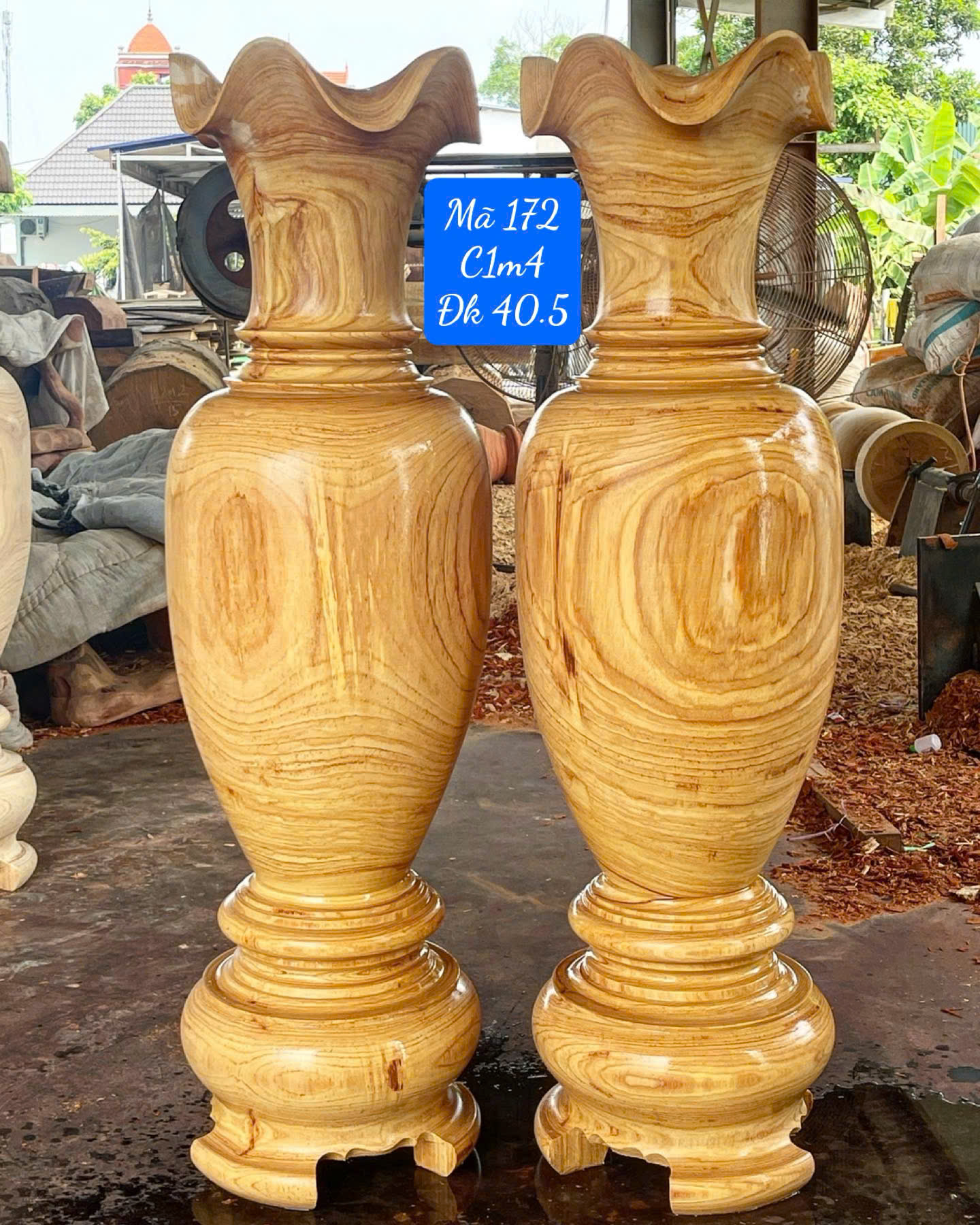 Lục Bình Gỗ Pachi 1m4 – Hàng Liền Khối, Vân Gỗ Đẹp, Sang Trọng