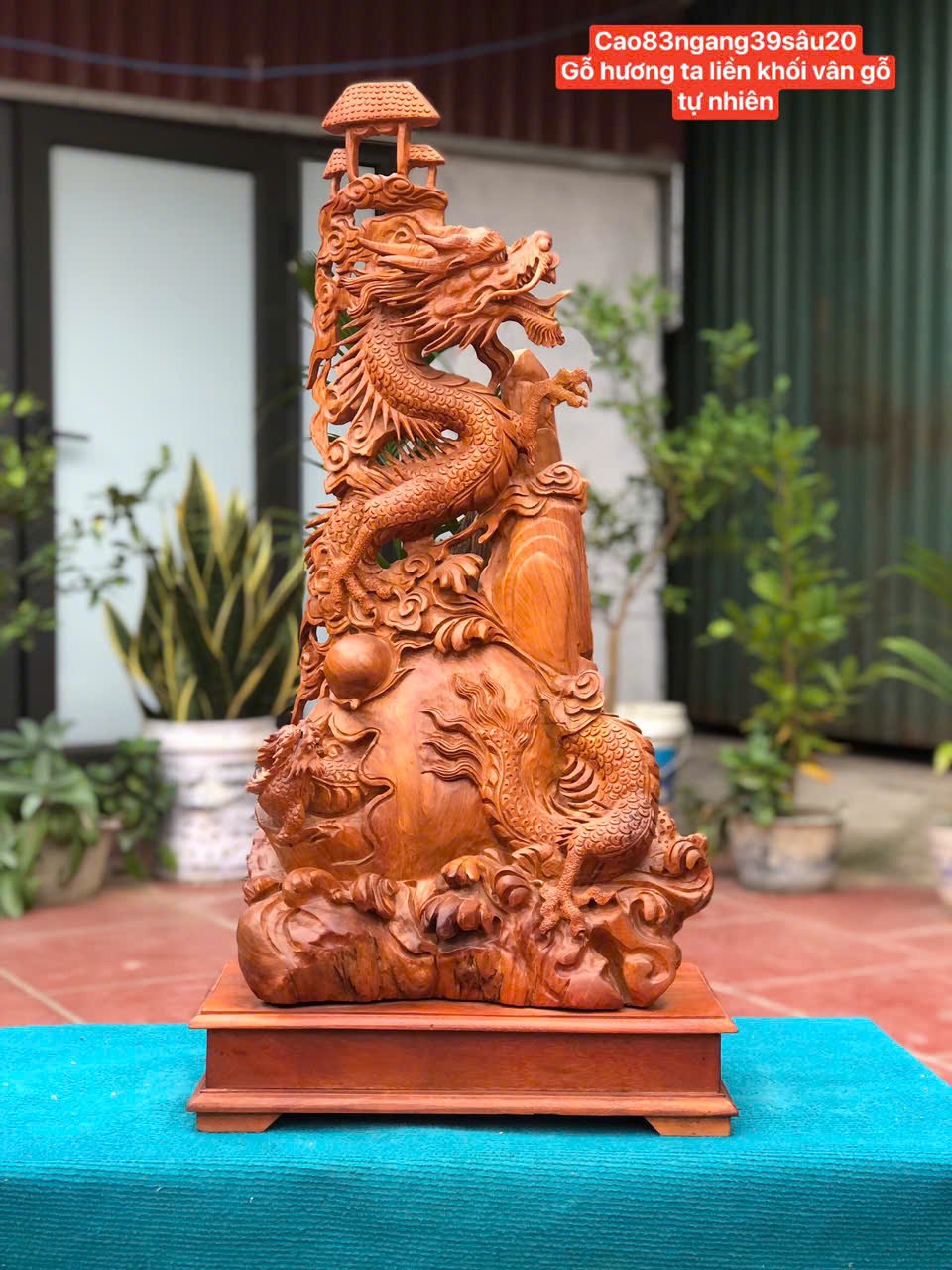 Tượng Rồng Gỗ Hương Ta Liền Khối – Linh vật phong thủy thu hút tài lộc