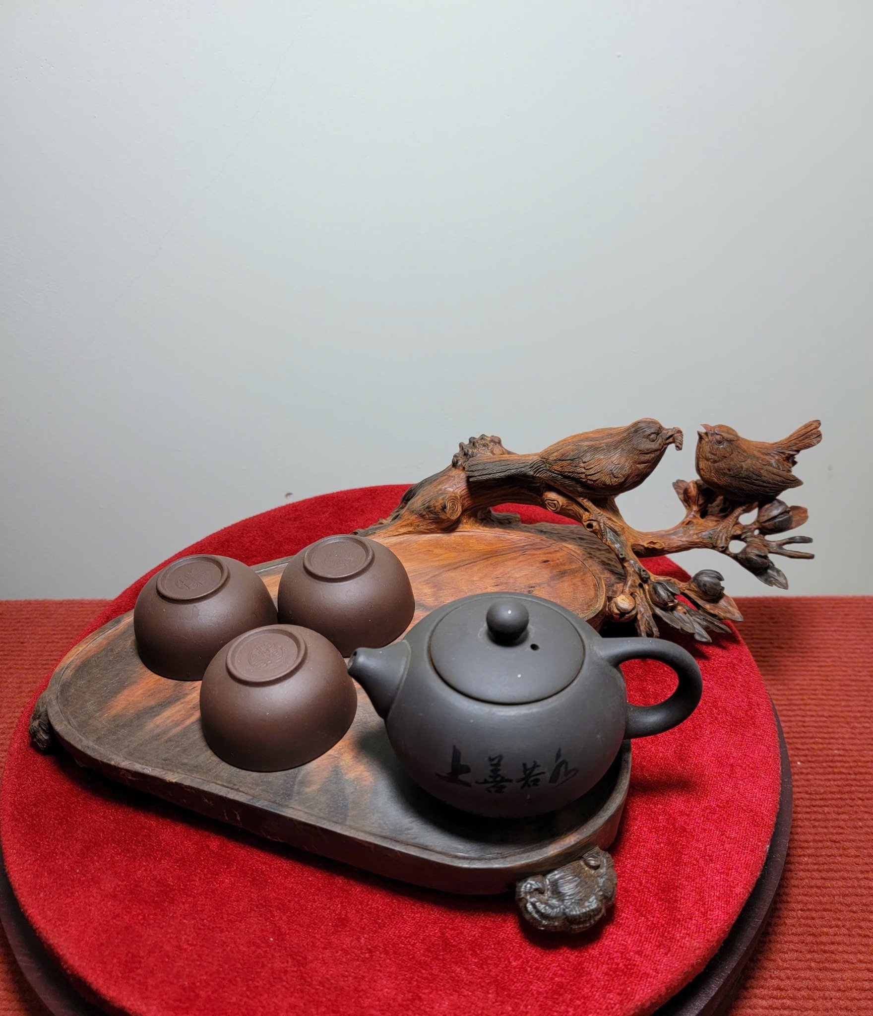 Khay Trà Uyên Ương Mai Điểu Gỗ Trắc – Nghệ Thuật & Phong Thủy