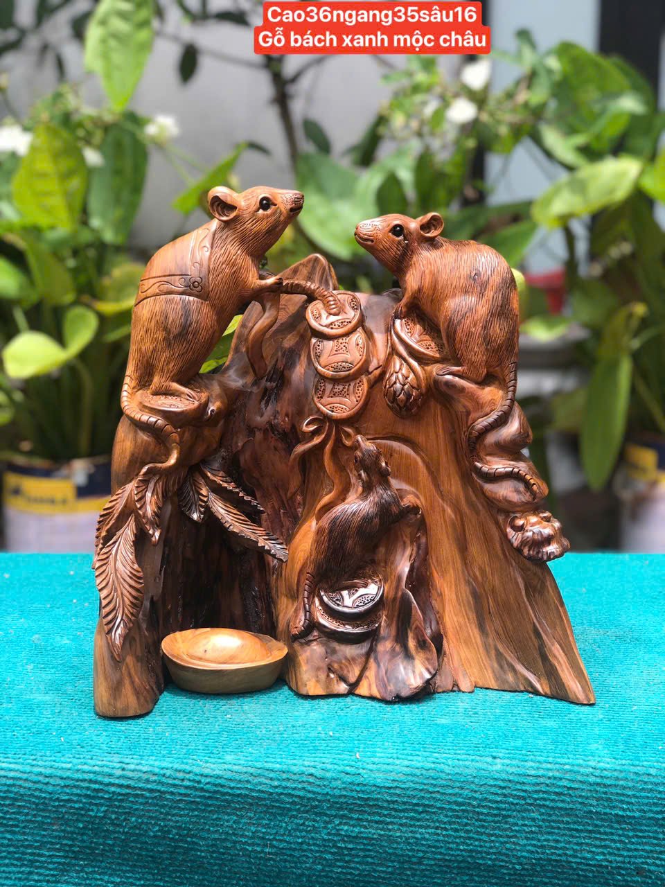 Gia Đình Chuột Gỗ Bách Xanh Mộc Châu – Tượng Gỗ Giá Rẻ, Vân Đẹp, Thơm Mịn