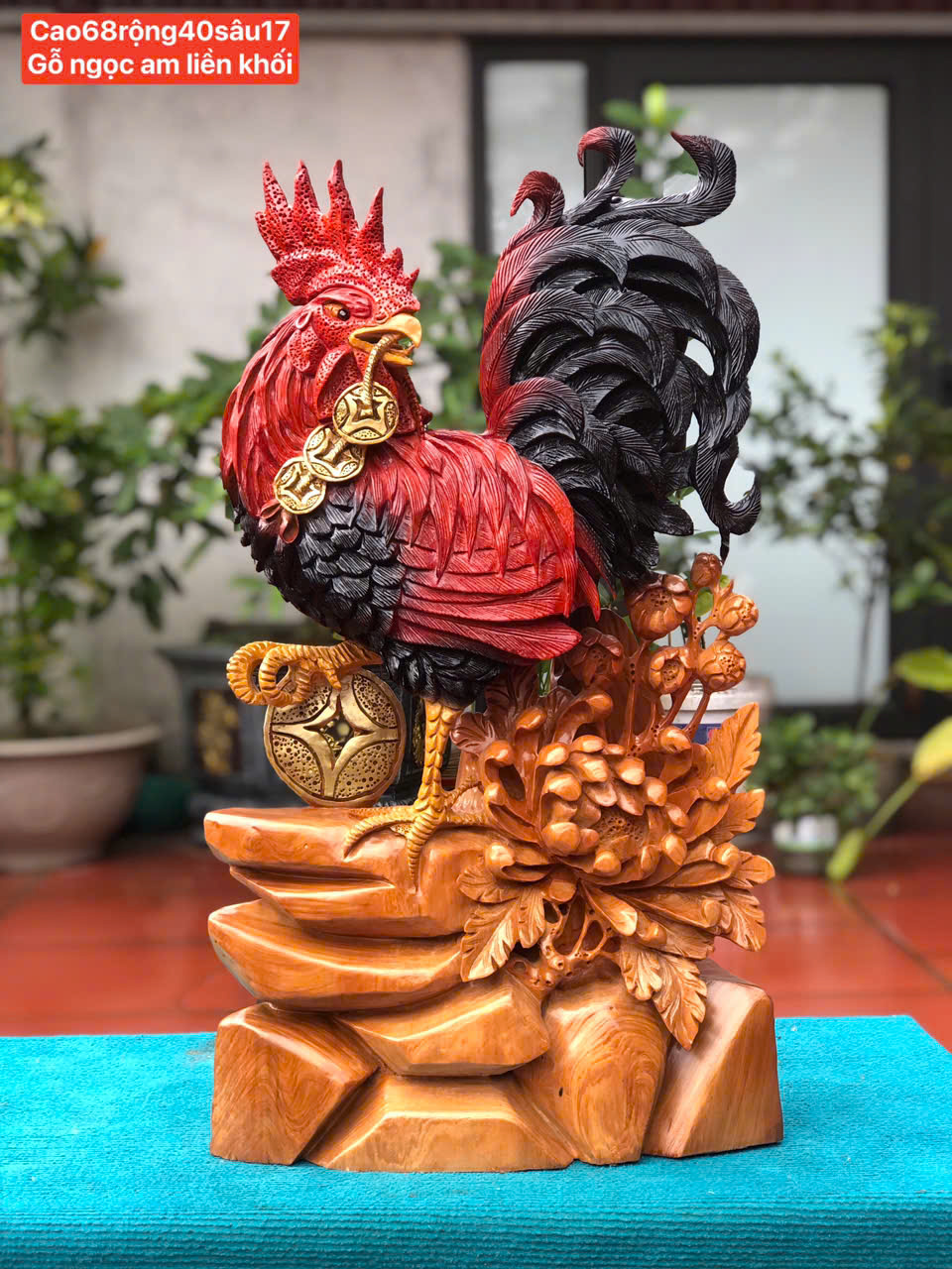 Nhất kê gỗ ngọc am liền khối – trấn trạch phong thủy cao cấp