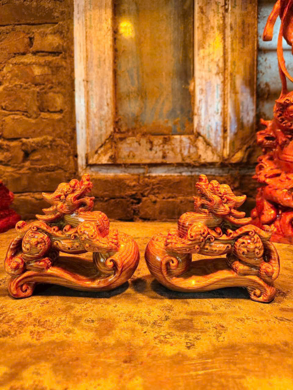 Tỳ Hưu Gỗ Huyết Long – Chiêu Tài, Hộ Mệnh, Vân Gỗ Đẹp