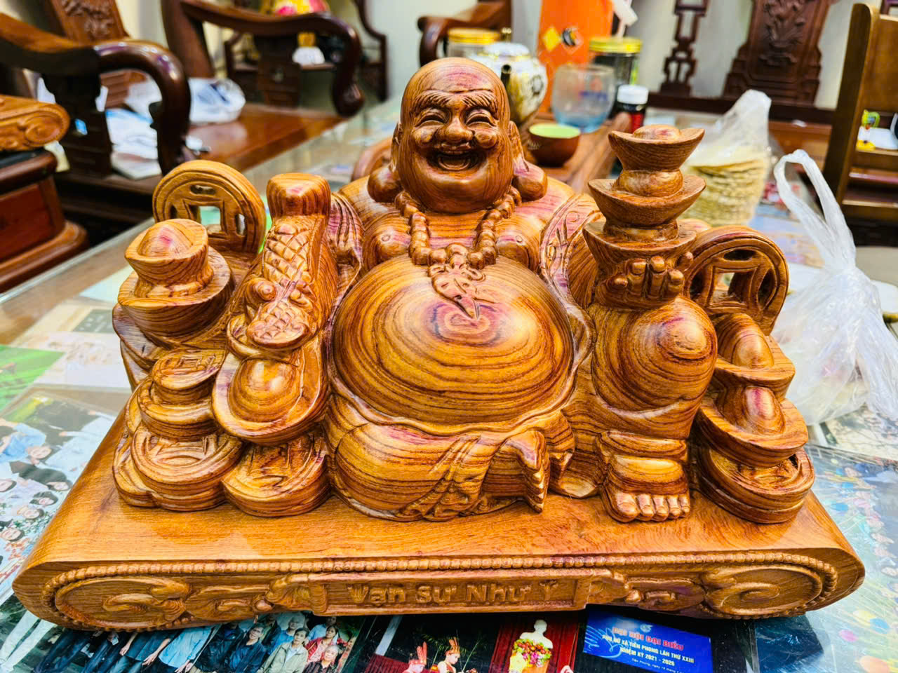 Tượng Di Lặc Kim Tiền Siêu Vân – Gỗ Cao Cấp, Hàng Đẹp Loại 1