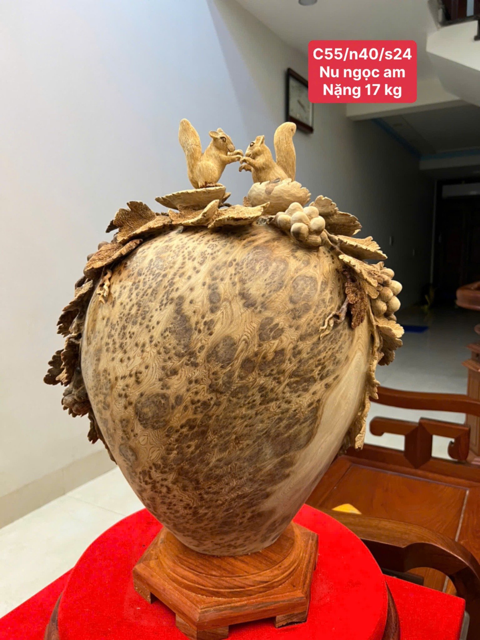 Bình Phú Quý Nho Sóc Nu Ngọc Am Liền Khối – Tinh Tế, Độc Đáo