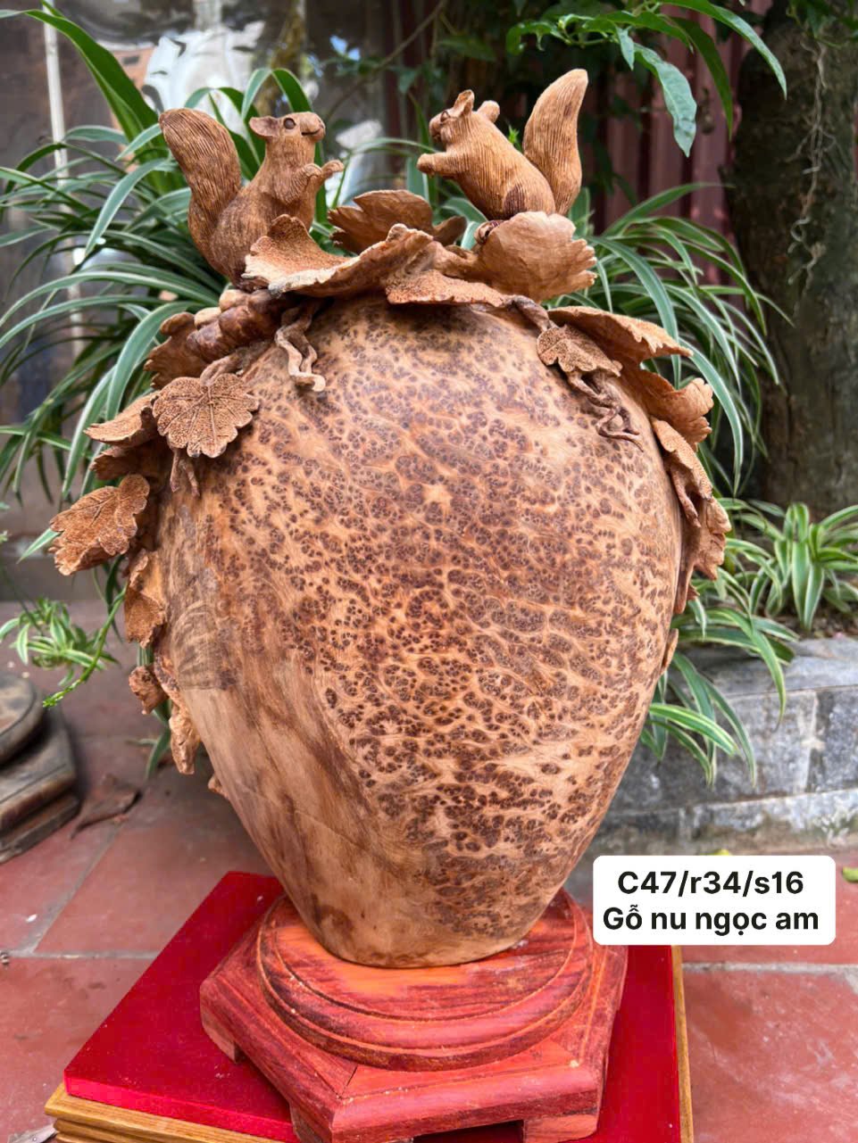 Bình Phú Quý Nho Sóc Gỗ Nu Ngọc Am – Tài Lộc, May Mắn