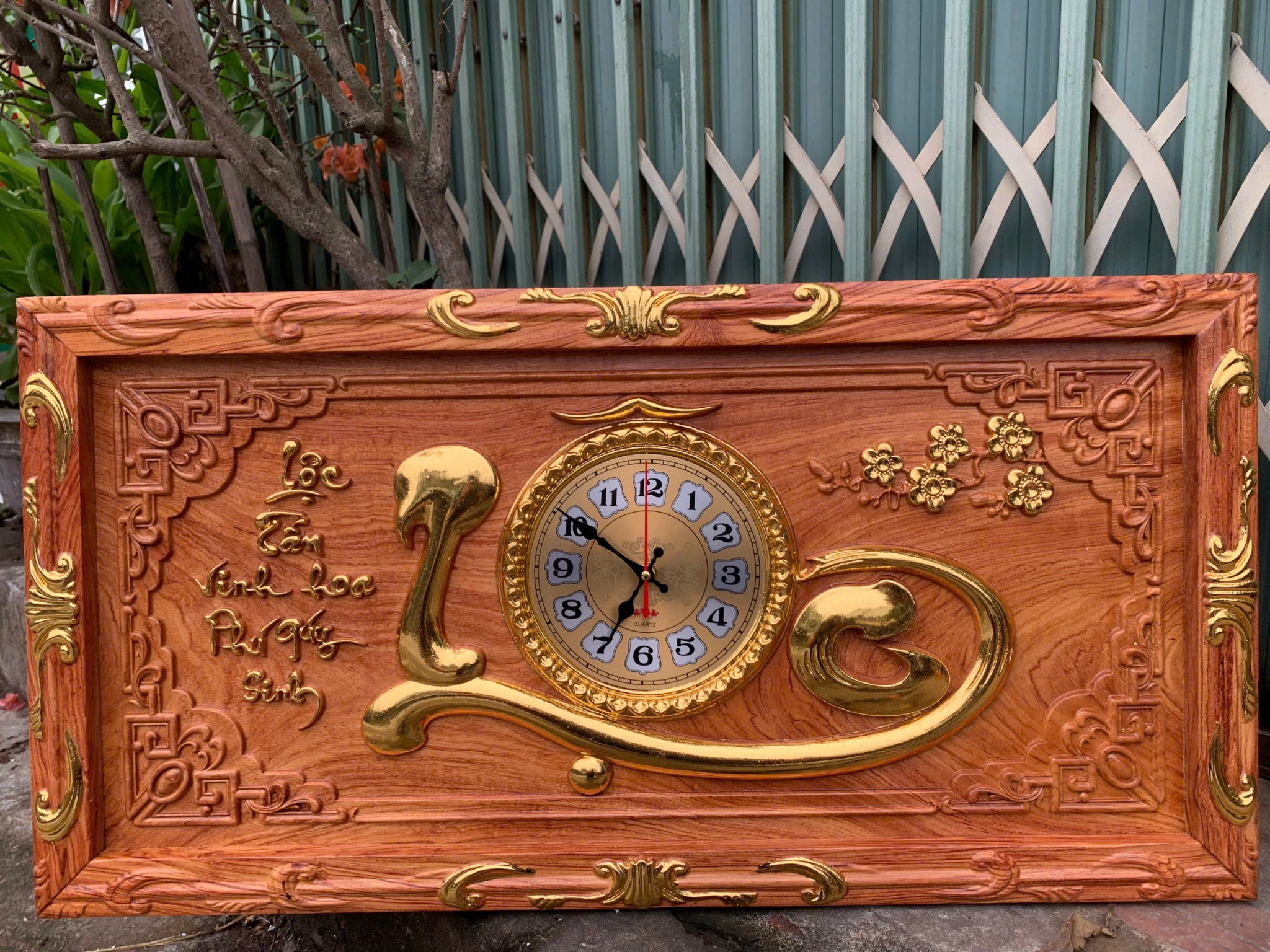 Tranh Đồng Hồ Gỗ Hương Đá Vân VIP – Sang Trọng, Độc Đáo