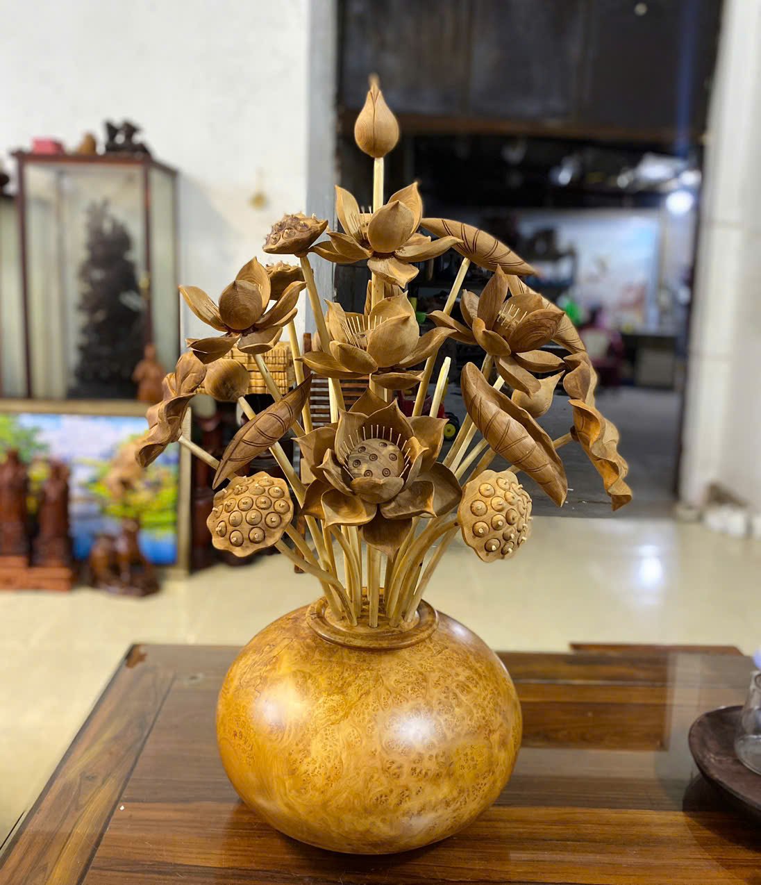 Bình Sen Hoa Ngọc Am & Bình Nu Kháo Vàng – Hàng Siêu To Khổng Lồ