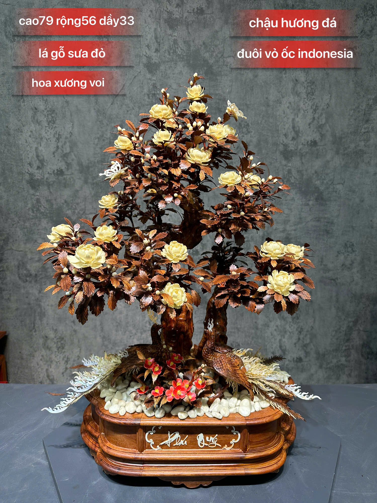 Chậu Hoa Hồng Cổ Mix Nguyên Liệu Quý Hiếm – Tác Phẩm Nghệ Thuật Độc Đáo