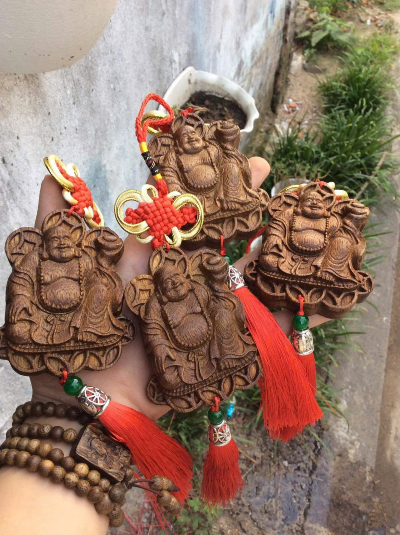 Khánh Treo Xe Gỗ Tốc Vườn Cao 8cm – Bình An & May Mắn