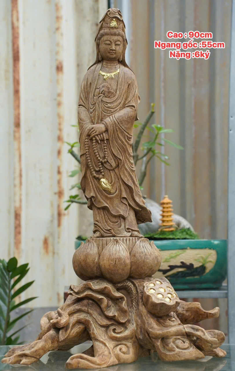 Tượng Mẹ Hiền Trầm Hương Rin Indo Nguyên Khối – Tác Phẩm Siêu Nét, Có Hồn