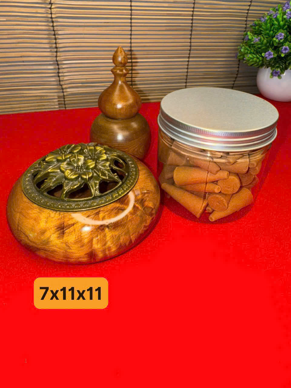 Bộ xông trầm VIP gỗ sụn chớp bách xanh kèm nụ Ngọc Am