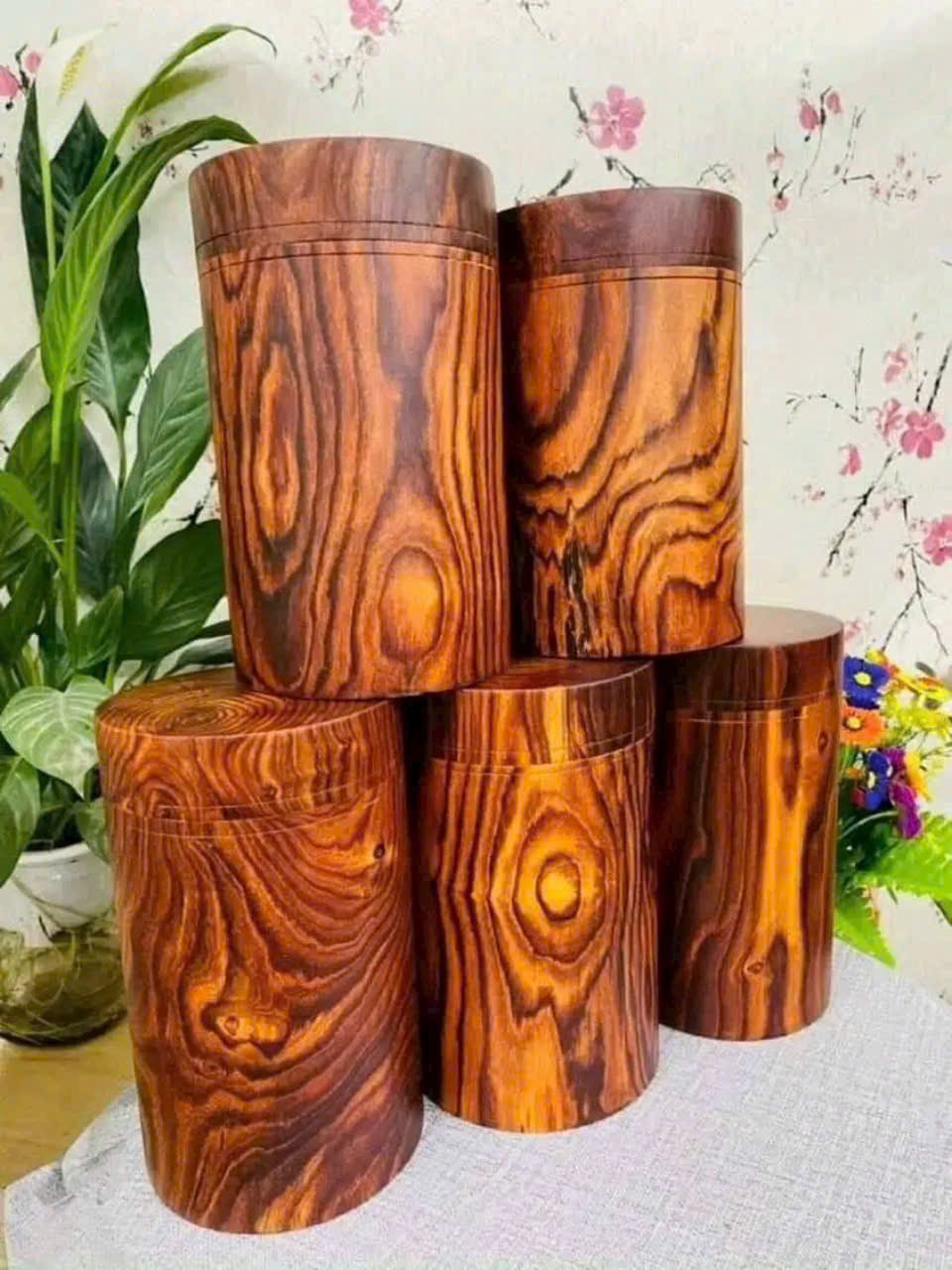 Hộp đựng chè gỗ trắc dây vân – thủ công đẹp – đựng trà cao cấp