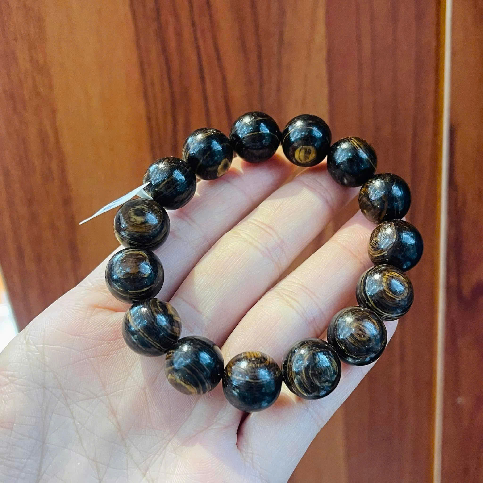 Vòng Tay Trầm Sánh 14mm – Hương Trầm Tự Nhiên, An Thần Chiêu Tài