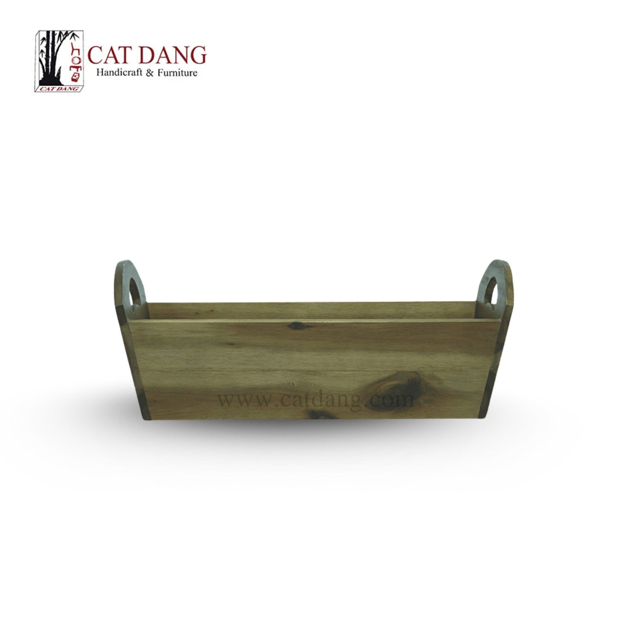 Acacia Stained Wood Bread Plate - L size – CatDang