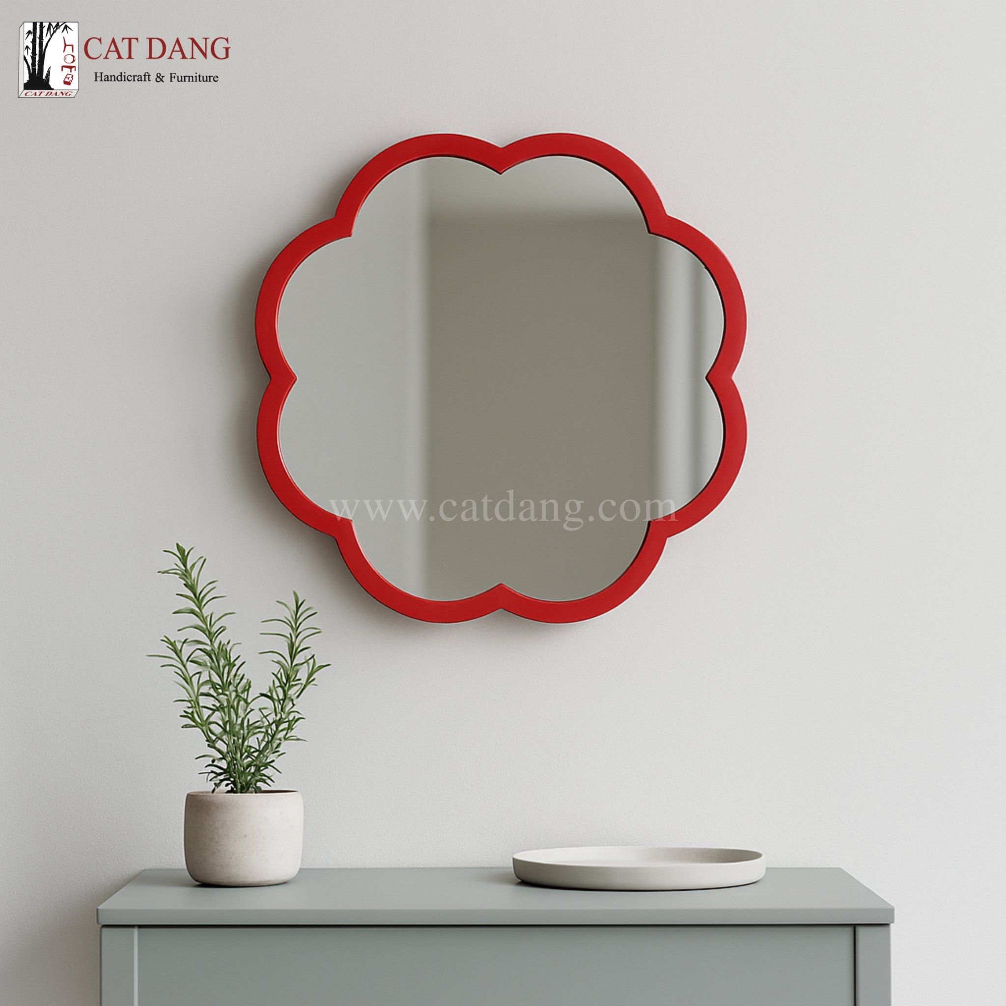 Flower Shaped Lacquer Wall Mirror – CatDang