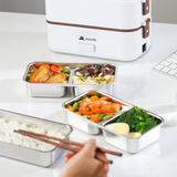  Hộp cơm cắm điện 2 tầng tự sôi Mocato M601 inox 304 cao cấp 