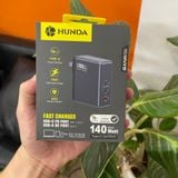  Bộ sạc nhanh củ sạc HUNDA 140W HUNDA A2210-140 3 cổng dành cho Điện thoại, Macbook, Dell XPS, Pixelbook Series 