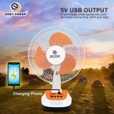  Quạt bàn tích điện EASY POWER EP-3212A tích hợp đèn LED cổng sạc điện thoại 