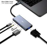  Hub Chuyển Đổi USB-C Đa Năng BENFEI 5-in-1 - Hỗ Trợ 4K HDMI, VGA, USB 3.0, Âm Thanh 3.5mm, Sạc PD 60W 