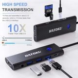  Bộ chuyển đổi HATOKU 9IN1 với HDMI 4K@60Hz, PD 100W, SD/TF,  USB 3.0/C Data, Cổng âm thanh, Mac Dongle cho thiết bị Type-C, MacBook Pro/Air, Laptop 