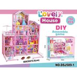  Đồ chơi Lắp Ráp ngôi nhà búp bê 194 Chi Tiết Cao 72cm 