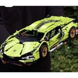  Mô hình lắp ráp siêu xe technic Lamboghini màu tím tỉ lệ 114 bản có đèn led, pin đèn, khiển đèn 