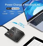  Ổ cắm điện đa năng HeahGite GL202007 tích hợp cổng sạc nhanh PD 20W và QC 18W 