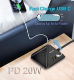  Ổ cắm điện đa năng HeahGite GL202007 tích hợp cổng sạc nhanh PD 20W và QC 18W 