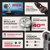  Tai nghe Gaming không dây Wings Phantom 340 chống ồn chủ động ANC, độ trễ cực thấp 40ms 