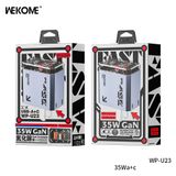  [Tặng dây sạc nhanh C to C Duzzona hoặc dây Remax C to L 1m] Củ Sạc Nhanh GaN WEKOME WP-U23 35W 2 cổng USB-A và Type C 