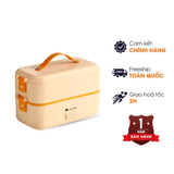  Hộp cơm cắm điện 2 tầng tự sôi Mocato M601 inox 304 cao cấp 