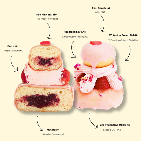 Bánh Doughnut Blushing Berry