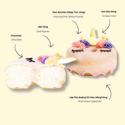 Bánh Doughnut Unicorn Donut